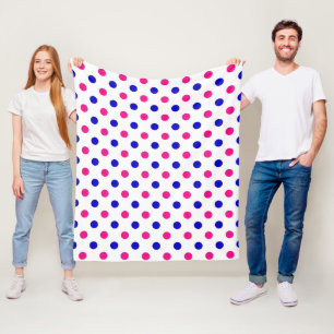 Cobertor De Velo Padrão de Pontos Brancos Rosa Azul