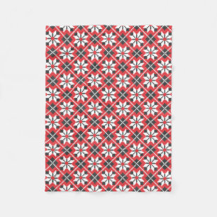 Cobertor De Velo Padrão de pontos cruzados, sem costura, vermelho e