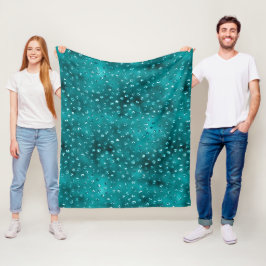 Cobertor De Velo Padrão de Pontos de Glitter Glam Ombre Verde Água