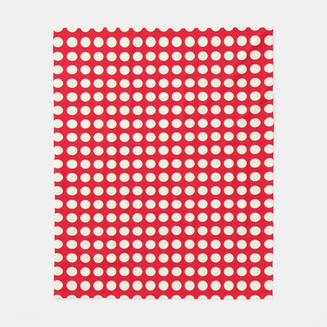 Cobertor De Velo Padrão de Pontos Geométricos Vermelho e Branco de  (Frente)