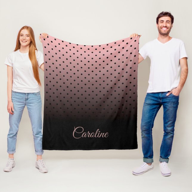 Cobertor De Velo Padrão de pontos pretos e Rosa (In Situ)