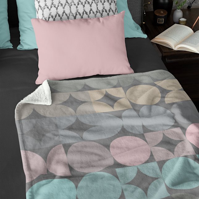 Cobertor De Velo Padrão de Popart Quadrados dos Círculos de Abstrat (Criador carregado)