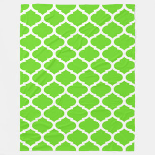 Cobertor De Velo Padrão de Quatrefoil de Marrocos com Verde limão l