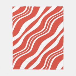 Cobertor De Velo Padrão de repetição de onda vermelho e branco