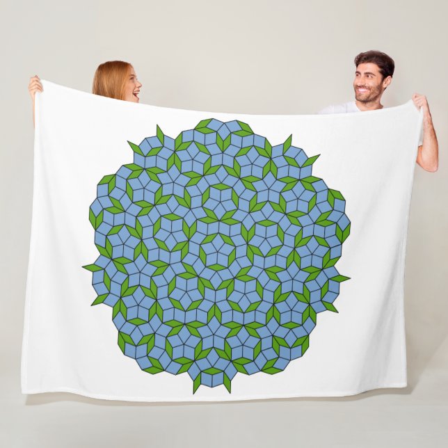 Cobertor De Velo Padrão de Rhombus Penrose Verde e Azul (In Situ)