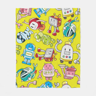 Cobertor De Velo padrão de robô sem costura
