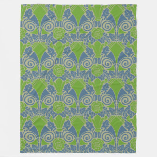 Cobertor De Velo padrão de rosa azul verde floral Art Nouveau