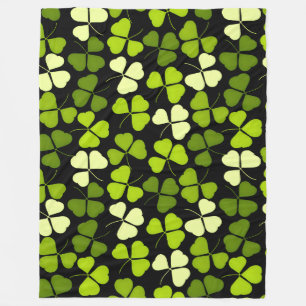 Cobertor De Velo Padrão de Shamrock escuro verde e preto