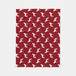 Cobertor De Velo Padrão de Silhuetas da Raça de Cão Saluki Vermelho