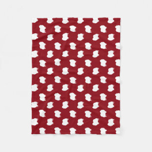 Cobertor De Velo Padrão de Silhuetas de Cachorro Pomerânia Vermelho