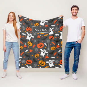 Cobertor De Velo Padrão de Símbolos de Halloween Sortidos