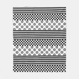 Cobertor De Velo Padrão de Stripes Florais de Verificação de Boho B