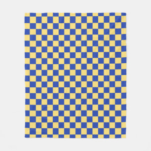Cobertor De Velo Padrão de tabuleiro xadrez amarelo manteiga e azul