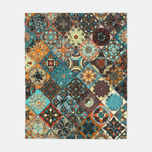 Cobertor De Velo Padrão de tangerina floral sem costura. Colorida m