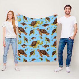 Cobertor De Velo Padrão de Tartaruga do Mar