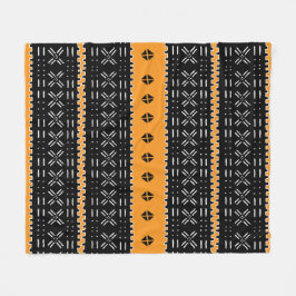 Cobertor De Velo Padrão de tecido de lama preto e branco africano