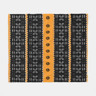 Cobertor De Velo Padrão de tecido de lama preto e branco africano