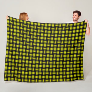 Cobertor De Velo Padrão de Tecido Preto Amarelo