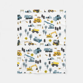 Cobertor De Velo Padrão de Tema de Construção Azul