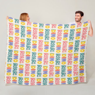 Cobertor De Velo Padrão de texto do Dino Roar