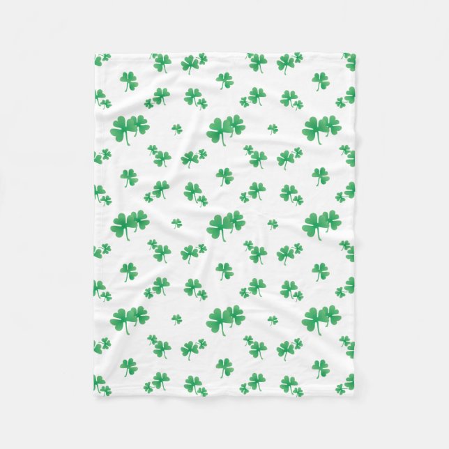 Cobertor De Velo Padrão de Trevo Irlandês Verde Gradiente (Frente)