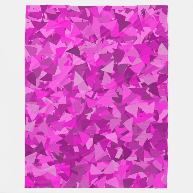 Cobertor De Velo Padrão de Triângulo Rosa Roxo (Frente)