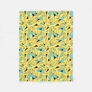 Cobertor De Velo Padrão de triângulos - Amarelo e Turquesa