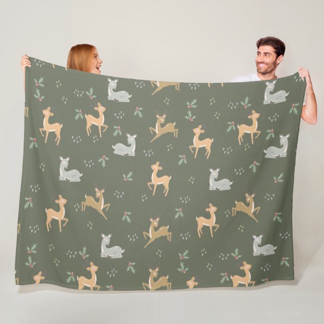 Cobertor De Velo Padrão de Veado de Natal sem Olhos (In Situ)