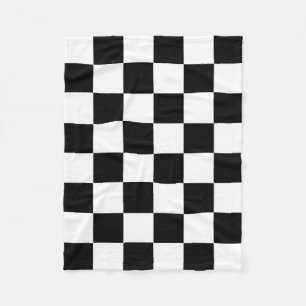 Cobertor De Velo Padrão de Verificação Branco Preto