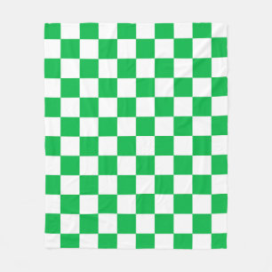 Cobertor De Velo Padrão de Verificação Branco Verde
