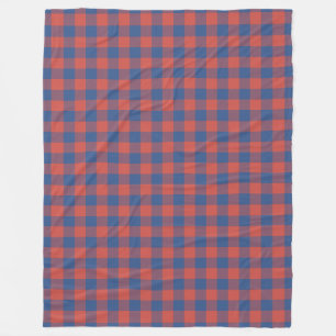 Cobertor De Velo Padrão de Verificação de Gingham Vermelho e Azul C