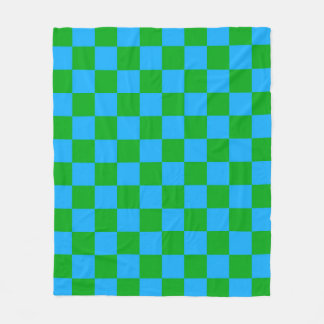 Cobertor De Velo Padrão de Verificação Verde Azul