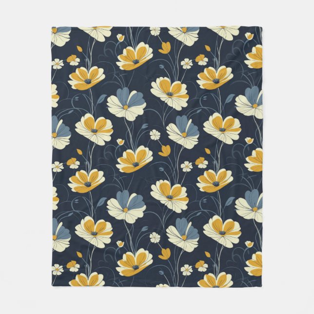 Cobertor De Velo Padrão de vindima, design floral elegante (Frente)