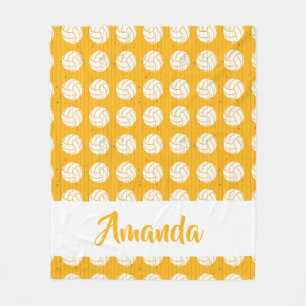 Cobertor De Velo Padrão de Voleibol Amarelo e Branco