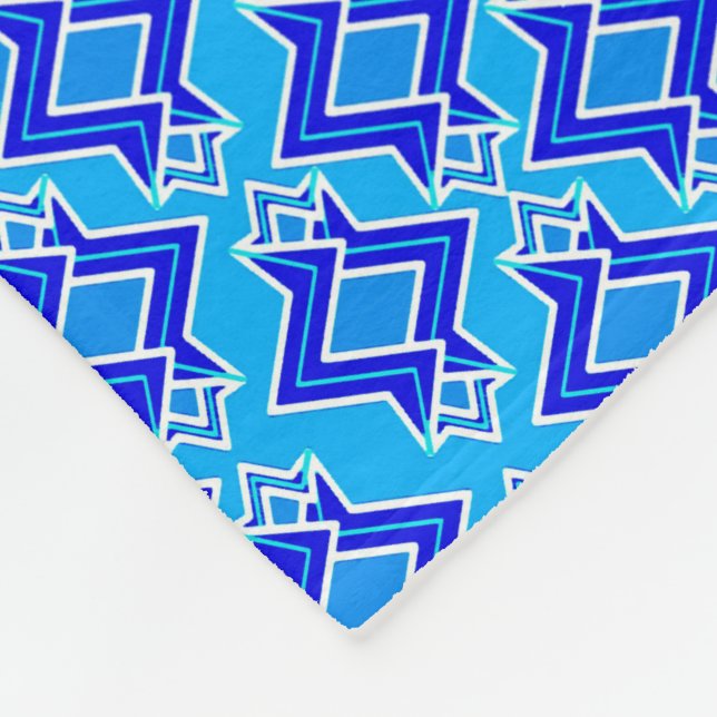Cobertor De Velo Padrão de Wallpaper Art Deco, Azul Ceruliano (Quina)