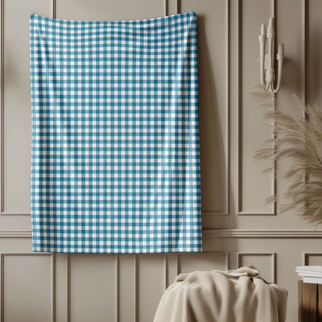 Cobertor De Velo Padrão de Xadrez Azul-Aberto Marinho Russo Elegant (Elegant Rustic Navy Blue Blanket Plaid Pattern)