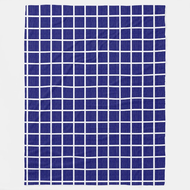 Cobertor De Velo Padrão de Xadrez do marinho Azul do Windows (Frente)