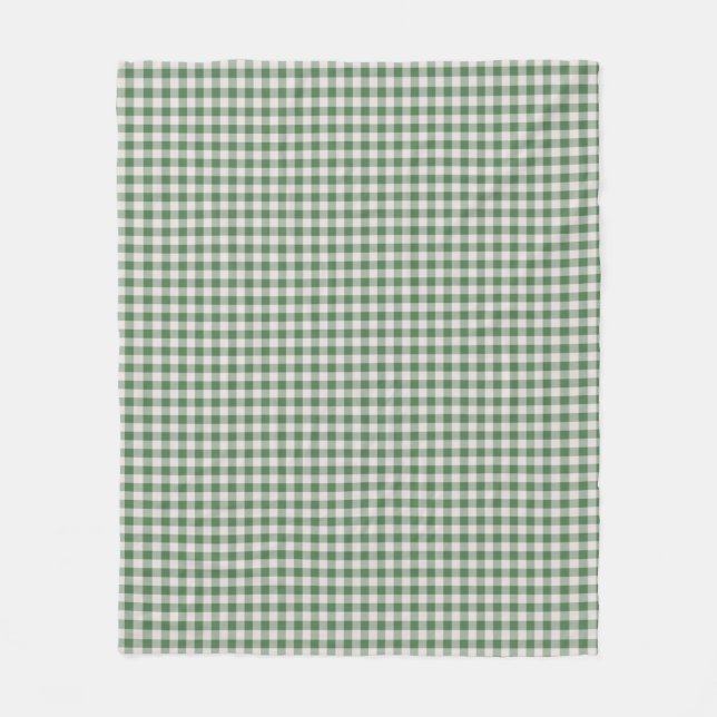 Cobertor De Velo Padrão de Xadrez Gingham na Retro Cute | Verde de  (Frente)