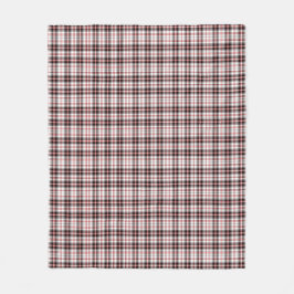 Cobertor De Velo Padrão de Xadrez Vermelho e Preto Moderno