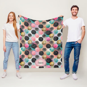 Cobertor De Velo Padrão do círculo abstrato - com brilho e manchas