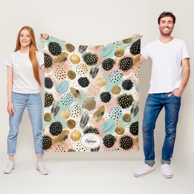 Cobertor De Velo Padrão do círculo de abstrato - com brilho e manch (In Situ)