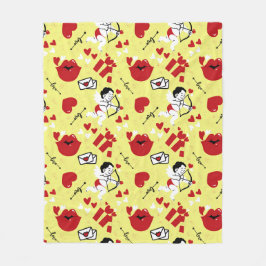 Cobertor De Velo Padrão do dia de os namorados no amarelo