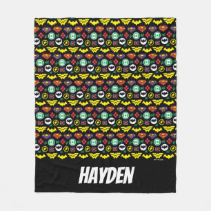 Cobertor De Velo Padrão do logotipo da Liga da Justiça Chibi