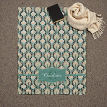 Padrão do Monograma Botânico do Abstrato de Vintag