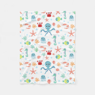 Cobertor De Velo Padrão do mundo do mar