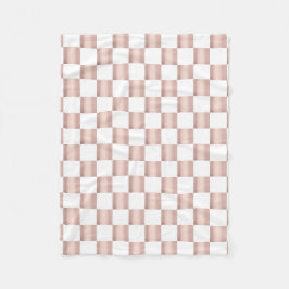 Cobertor De Velo Padrão do quadro de verificação cor-de-rosa Dourad