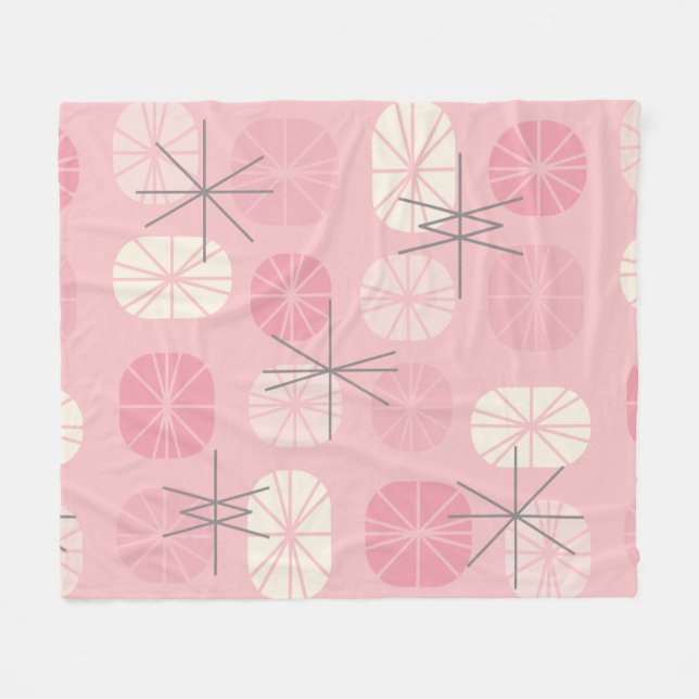 Cobertor De Velo Padrão do século médio Oblongs Rosa Vanilla (Frente (Horizontal))