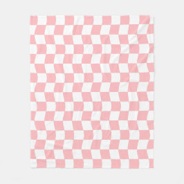 Cobertor De Velo Padrão do Verificador de Onda Branca Rosa-Rosa Gir