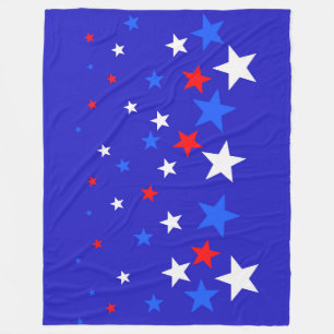 Cobertor De Velo Padrão Elegante de Estrela Azul, Vermelha e Branca