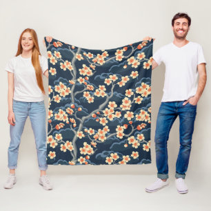 Cobertor De Velo Padrão Elegante De Flor De Cereja Sem Costura (11)